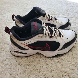 Nike Air Monarch IV White Black Red Sneakers Size 10